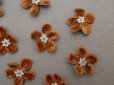 画像2: アンティーク 布花 ベルベットの花びら 10ピースのセット キャメル 18mm (2)