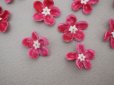 画像2: アンティーク 布花 ベルベットの花びら 10ピースのセット チェリーピンク 18mm (2)