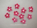 アンティーク 布花 ベルベットの花びら 10ピースのセット チェリーピンク 18mm