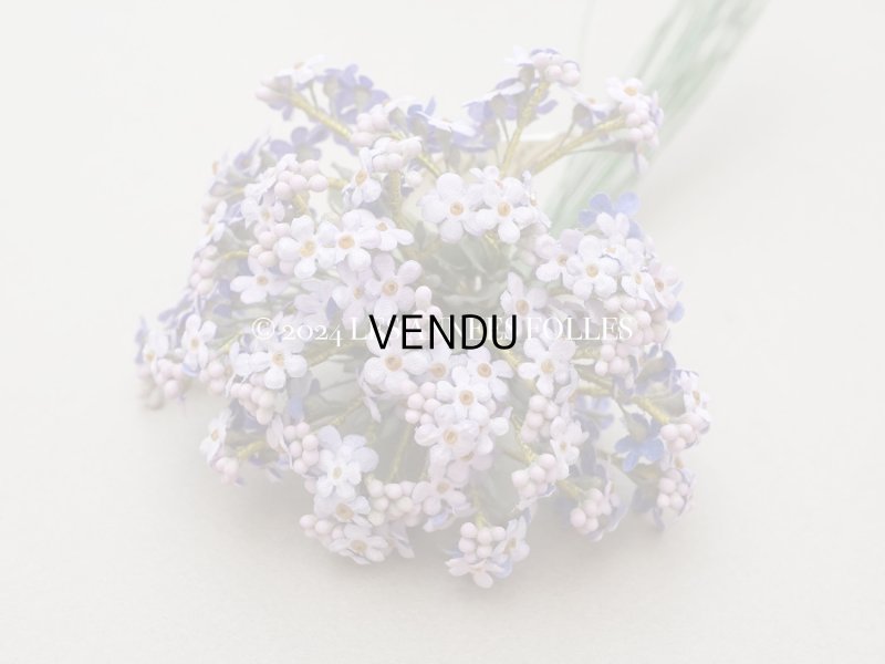 画像3: アンティーク 大きなブーケ ラヴェンダー色 小さな勿忘草の布花 200輪 ラベル付き 