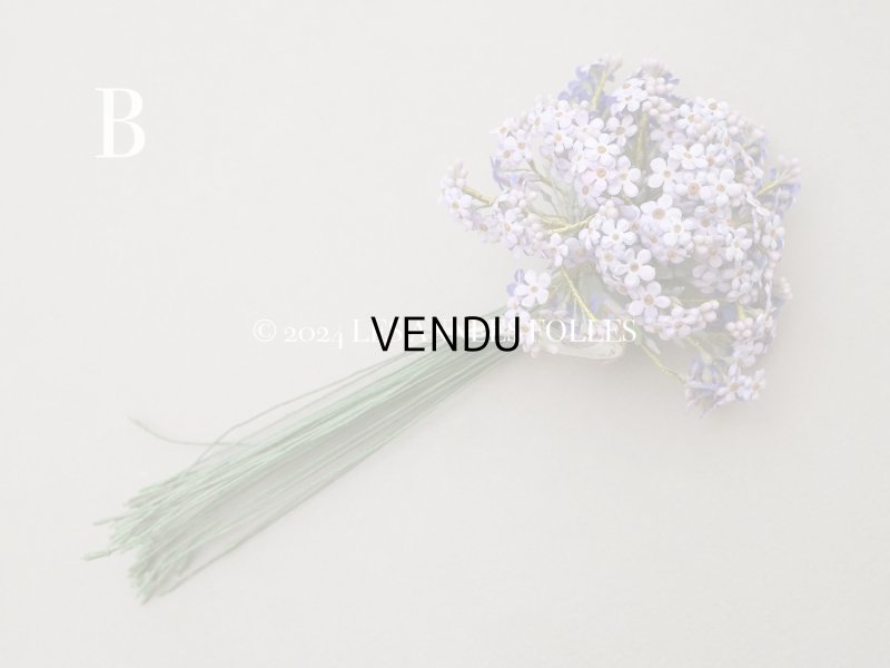 画像8: アンティーク 大きなブーケ ラヴェンダー色 小さな勿忘草の布花 200輪 ラベル付き 