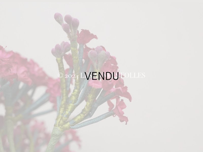 画像6: アンティーク 大きなブーケ ラズベリーピンク 小さな布花 165輪 ラベル付き 