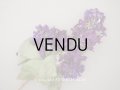 アンティーク ライラックの大きな布花 紫 ラベル付きシルク＆ベルベット