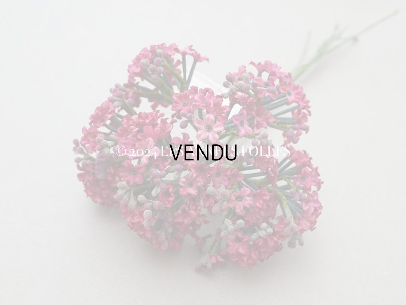 画像3: アンティーク 大きなブーケ ラズベリーピンク 小さな布花 165輪 ラベル付き 