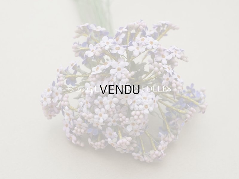 画像10: アンティーク 大きなブーケ ラヴェンダー色 小さな勿忘草の布花 200輪 ラベル付き 