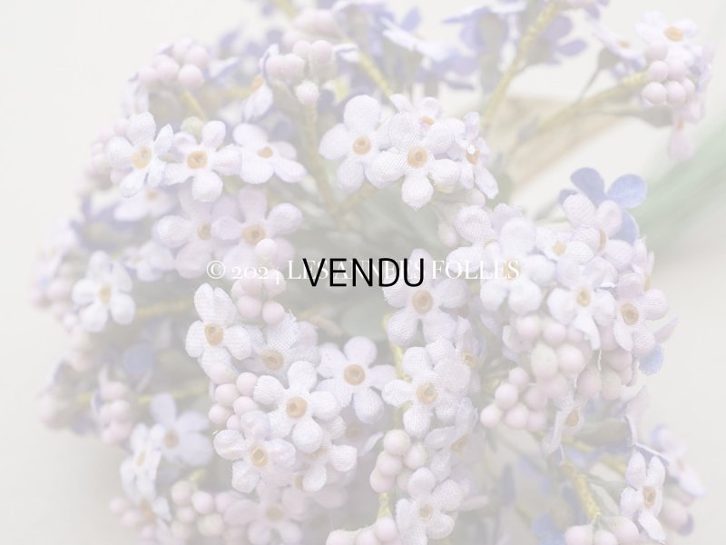 画像4: アンティーク 大きなブーケ ラヴェンダー色 小さな勿忘草の布花 200輪 ラベル付き 