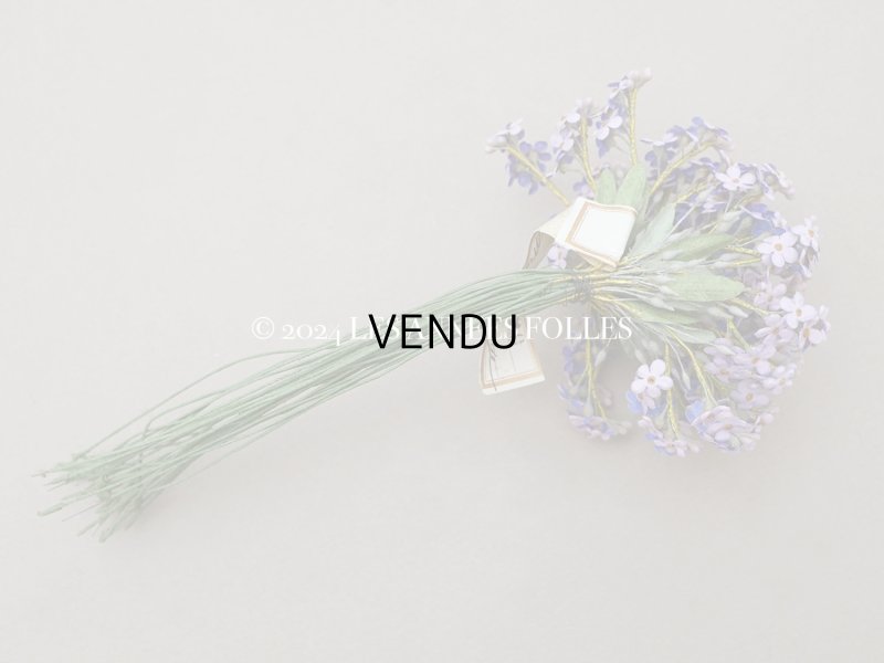 画像6: アンティーク 大きなブーケ ラヴェンダー色 小さな勿忘草の布花 200輪 ラベル付き 