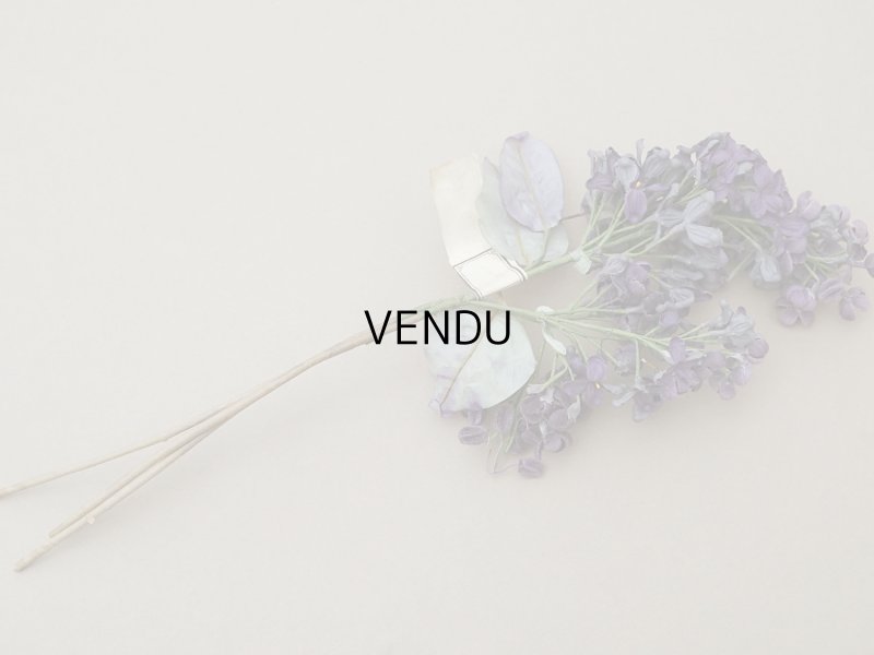 画像4: アンティーク ライラックの大きな布花 紫 ラベル付きシルク＆ベルベット