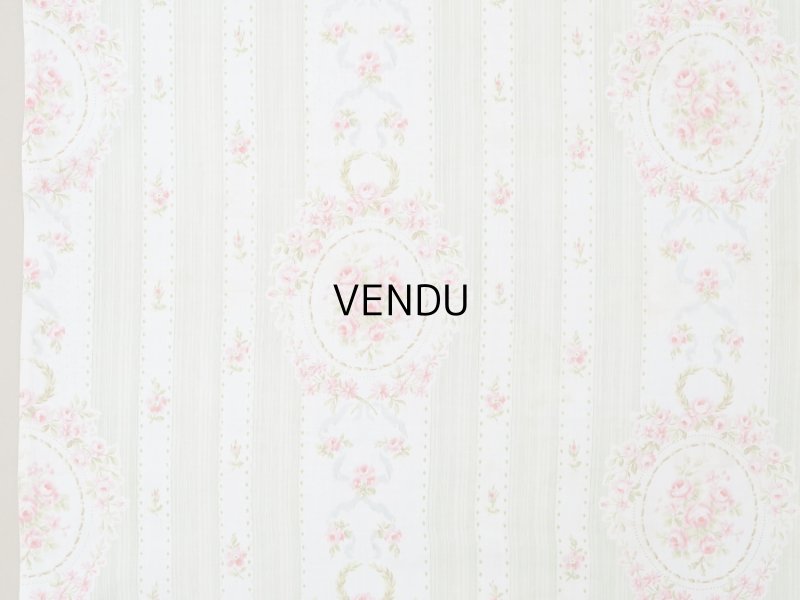 画像6: アンティーク  薔薇のメダイヨン ファブリック 79×91cm