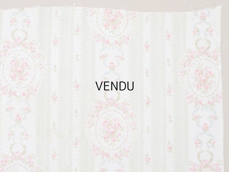 画像8: アンティーク  薔薇のメダイヨン ファブリック 79×91cm