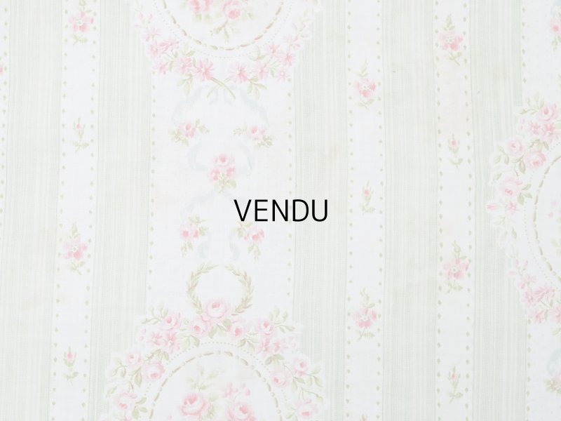 画像13: アンティーク  薔薇のメダイヨン ファブリック 79×91cm