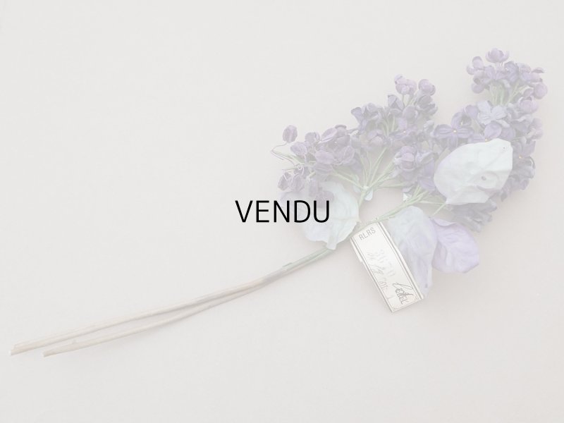 画像3: アンティーク ライラックの大きな布花 紫 ラベル付きシルク＆ベルベット