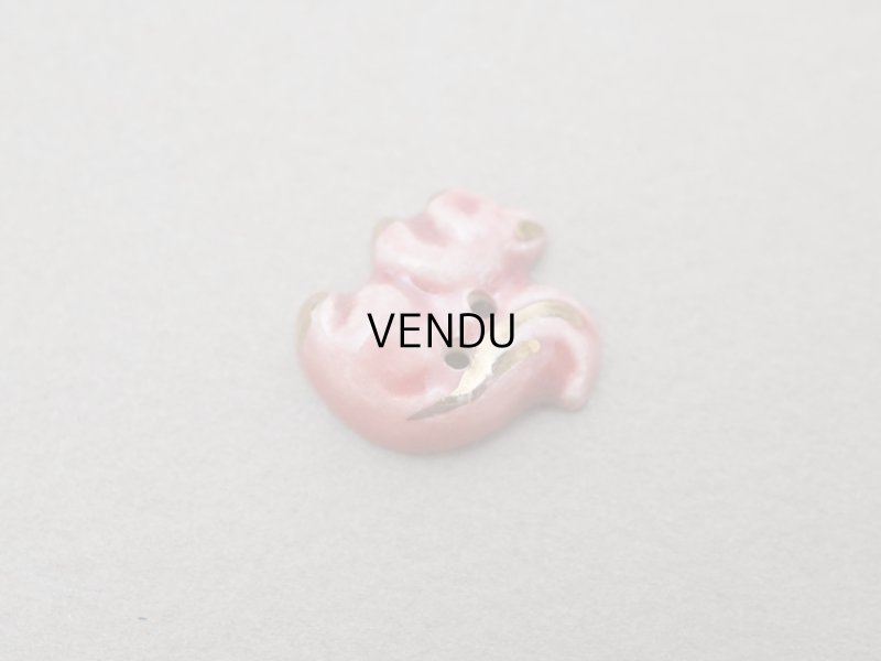 画像4: アンティーク セラミック製 栗鼠のボタン 3ピースのセット ピンク 17mm