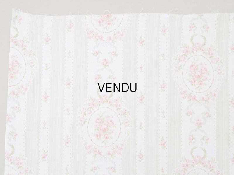 画像5: アンティーク  薔薇のメダイヨン ファブリック 79×91cm