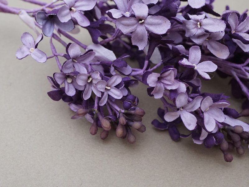画像3: アンティーク ライラックの大きな布花 薄紫＆深紫 ラベル付き