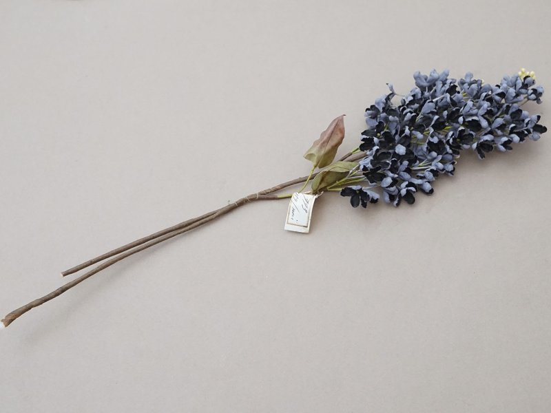 画像6: アンティーク ライラックの大きな布花 黒＆グレイ ラベル付き