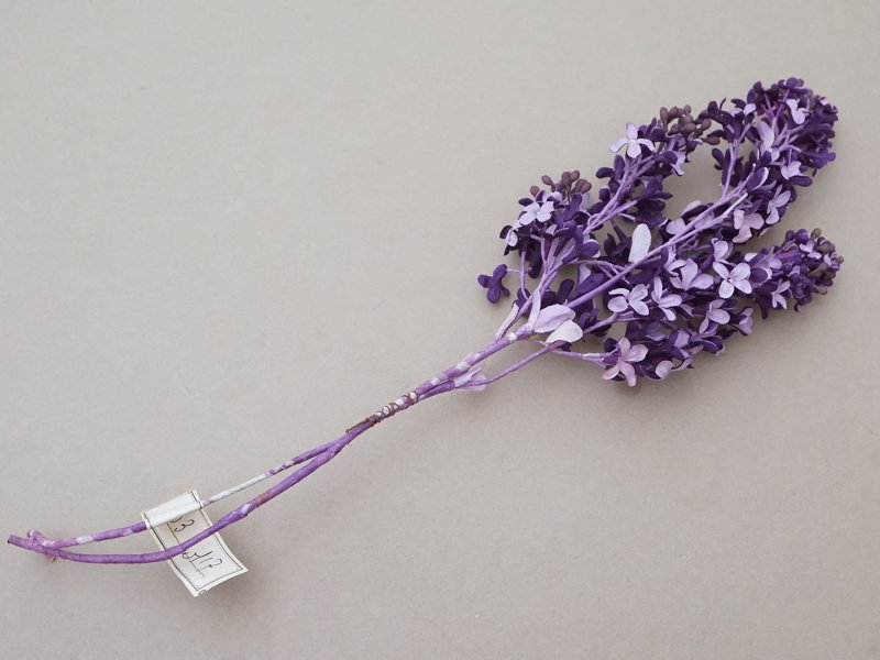 画像4: アンティーク ライラックの大きな布花 薄紫＆深紫 ラベル付き