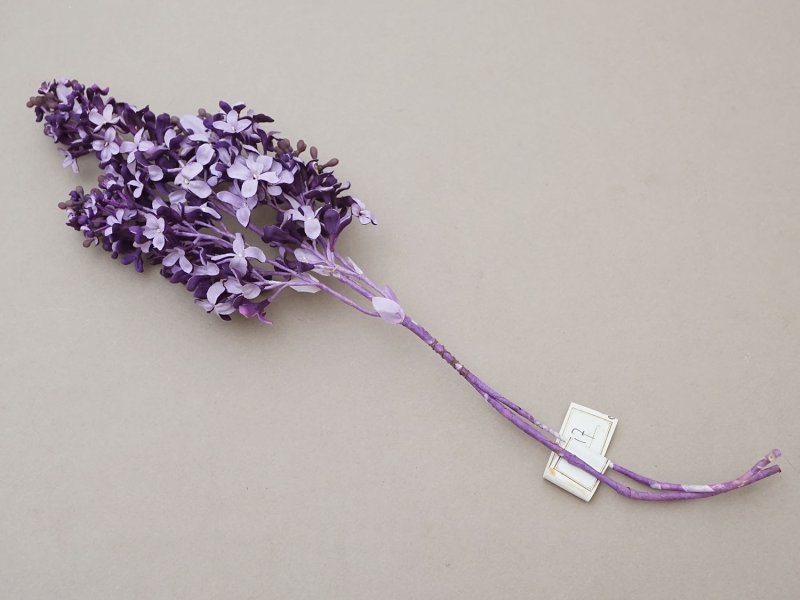 画像5: アンティーク ライラックの大きな布花 薄紫＆深紫 ラベル付き