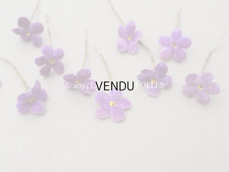 画像11: アンティーク 勿忘草の小さな布花 薄紫 10ピースのセット 約13mm