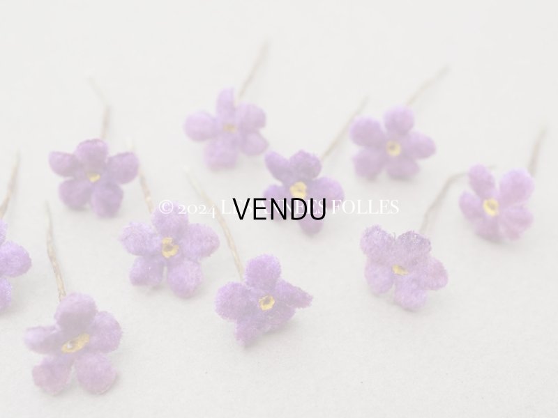 画像9: アンティーク 勿忘草の小さな布花 薄紫 10ピースのセット 約13mm