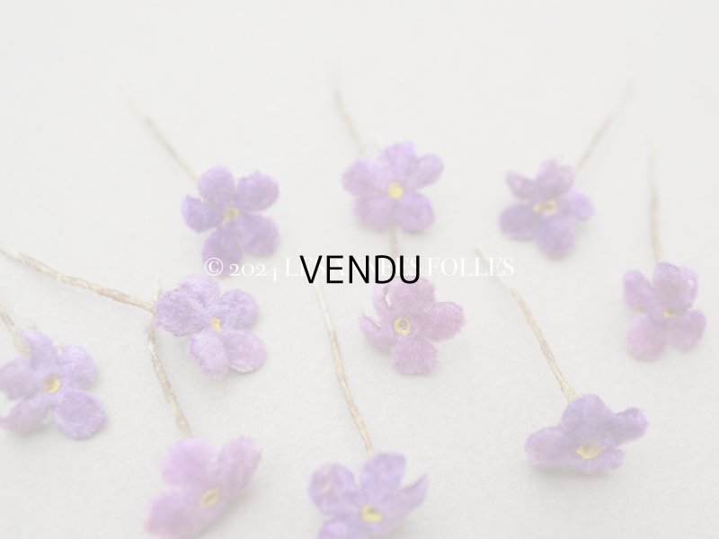 画像4: アンティーク 勿忘草の小さな布花 薄紫 10ピースのセット 約13mm