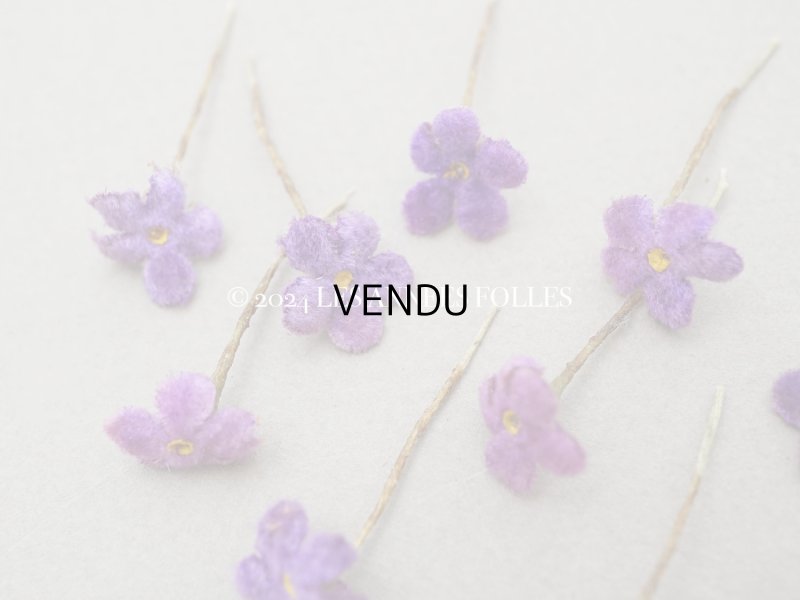 画像3: アンティーク 勿忘草の小さな布花 薄紫 10ピースのセット 約13mm
