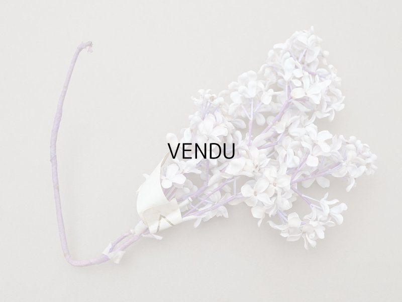 画像3: アンティーク ライラックの大きな布花 ホワイトパープル ラベル付き