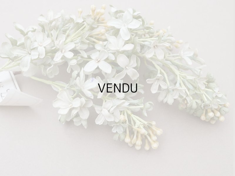 画像5: アンティーク ライラックの大きな布花 ミルキーグリーン ラベル付き