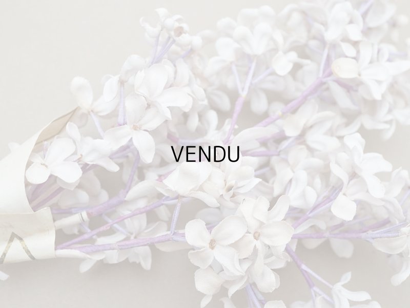 画像4: アンティーク ライラックの大きな布花 ホワイトパープル ラベル付き