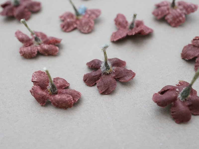 画像7: アンティーク 布花 ベルベットの花びら 10〜11ピースのセット チョコレートブラウン 18mm