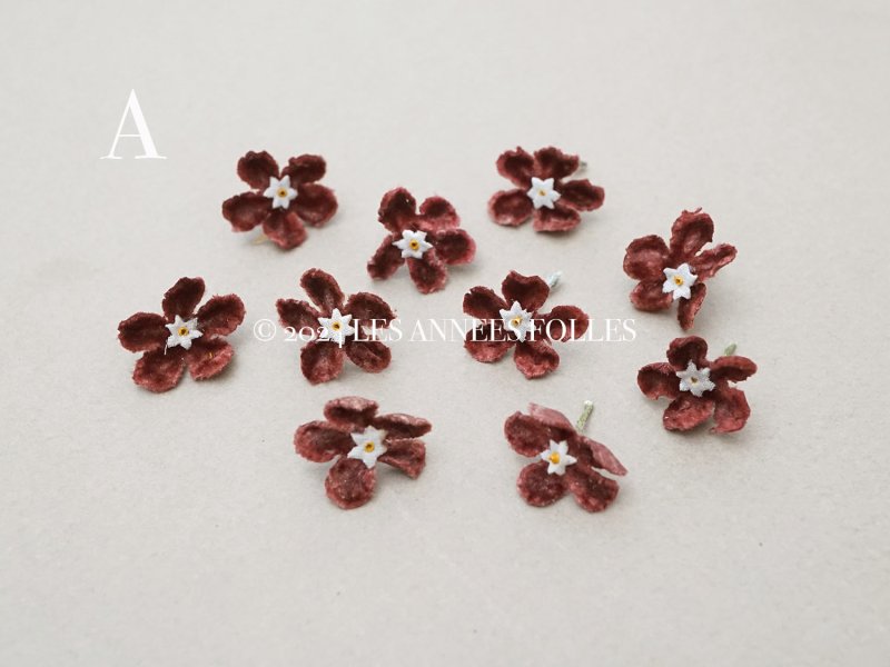 画像2: アンティーク 布花 ベルベットの花びら 10〜11ピースのセット チョコレートブラウン 18mm