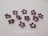 アンティーク 布花 ベルベットの花びら 11ピースのセット グレイッシュパープル 18mm