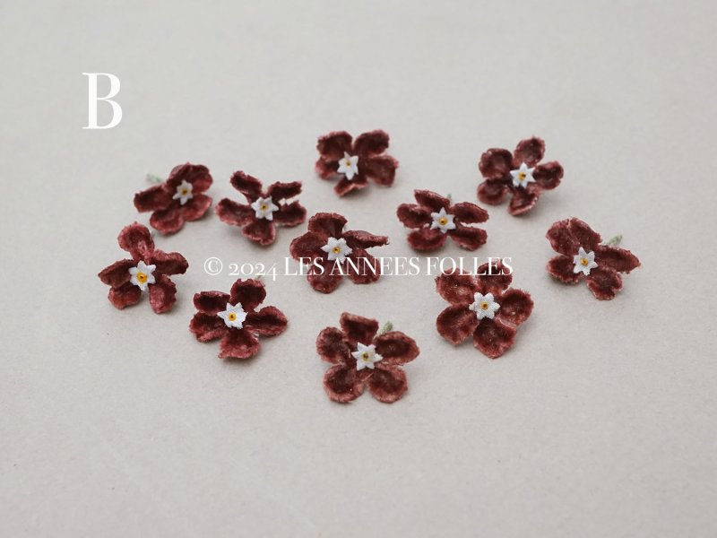 画像8: アンティーク 布花 ベルベットの花びら 10〜11ピースのセット チョコレートブラウン 18mm