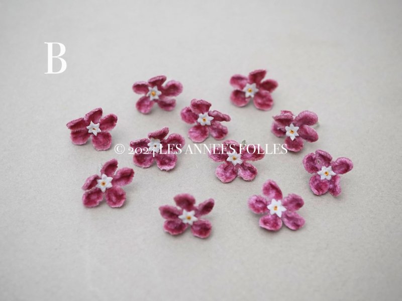 画像6: アンティーク 布花 ベルベットの花びら 11ピースのセット ライラックピンク 18mm