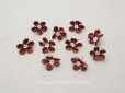 画像1: アンティーク 布花 ベルベットの花びら 10〜11ピースのセット チョコレートブラウン 18mm (1)