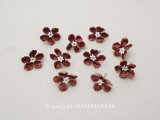 アンティーク 布花 ベルベットの花びら 10〜11ピースのセット チョコレートブラウン 18mm