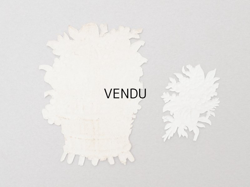 画像5: ＊蚤の市＊1900年頃 アンティーク 勿忘草 ダイカットクロモ 9点のセット