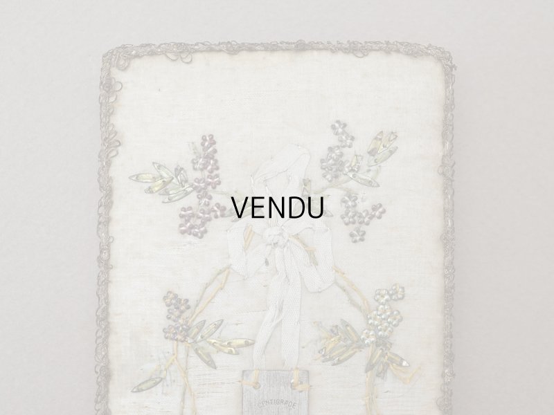 画像3: 1900年頃 アンティーク リボン刺繍&スパンコール 温度計