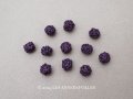 アンティーク  極小 シルク製 ボタン&パスマントリー 紫 約8mm 11ピースのセット