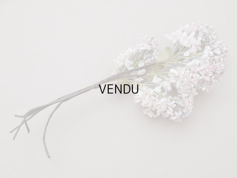 画像8: アンティーク ライラックの大きな布花 ホワイト&ピンク&グレイラベル付き