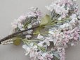 画像9: アンティーク ライラックの大きな布花 ホワイト＆ピンク＆グレイラベル付き