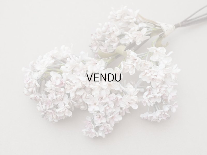 画像3: アンティーク ライラックの大きな布花 ホワイト&ピンク&グレイラベル付き