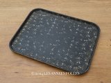 19世紀 アンティーク パピエマシェの大きなトレイ 花模様 51×39.5cm