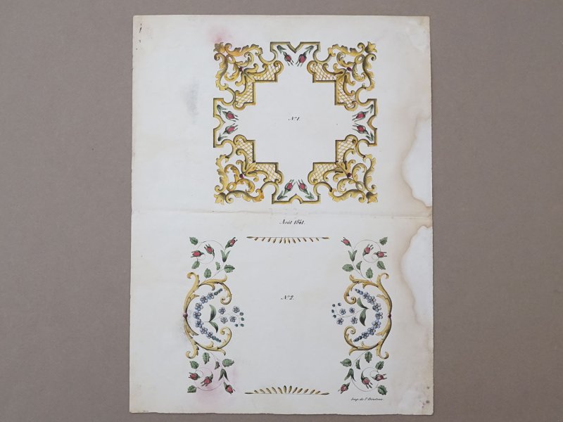 画像4: *蚤の市*1841〜1843年 アンティーク 刺繍図案 2点セット