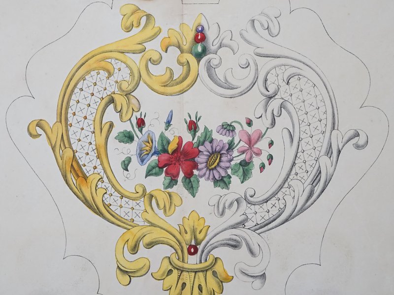 画像3: *蚤の市*1841〜1843年 アンティーク 刺繍図案 2点セット