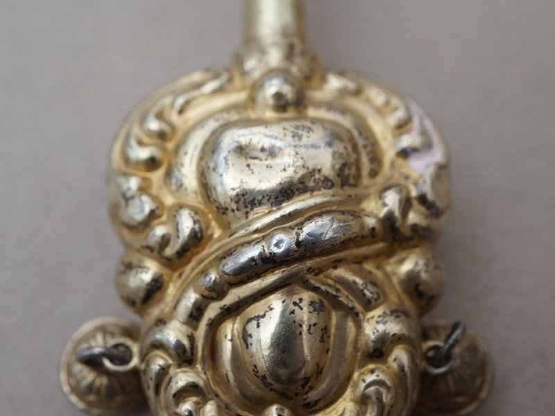 画像6: ＊蚤の市＊19世紀 アンティーク ラトル ゴールドコーティング シルバー製  マザーオブパール