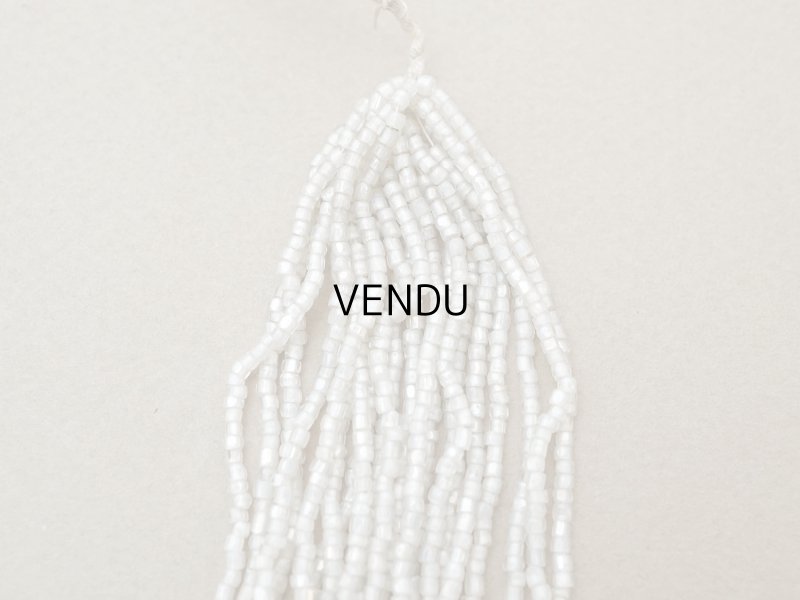 画像6: アンティーク シードビーズ クリア＆ホワイト カット入り ラスター加工 ガラス製 