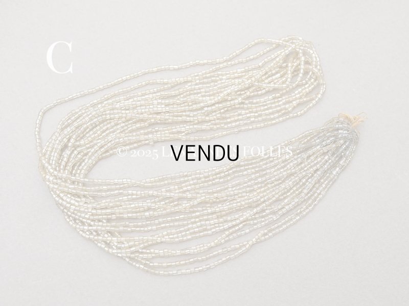 画像8: アンティーク シードビーズ カット入り クリア＆シルバー＆シャンパンゴールド ガラス製 