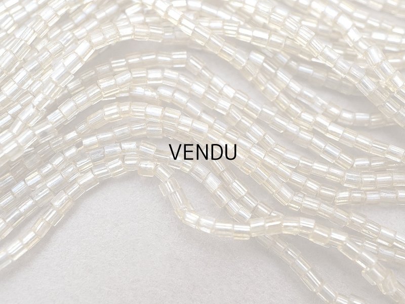 画像3: アンティーク シードビーズ カット入り クリア＆シルバー＆シャンパンゴールド ガラス製 