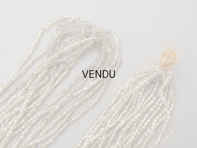 画像7: アンティーク シードビーズ カット入り クリア＆シルバー＆シャンパンゴールド ガラス製 